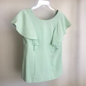 Banana Republic Mint Green Ruffle Sleeve Blouse